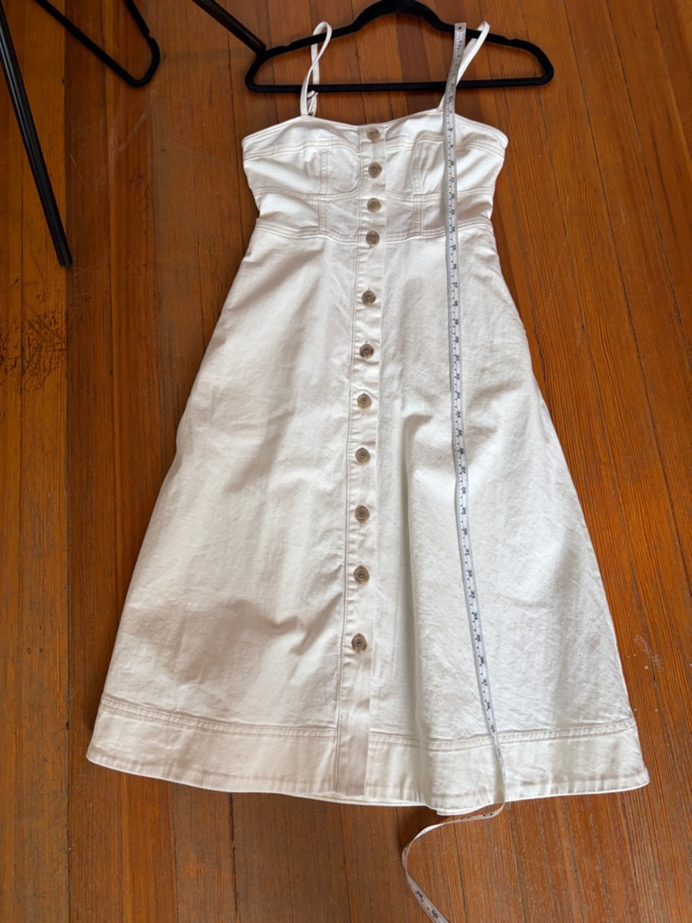Universal Thread White Button-Down Spaghetti Strap Maxi Dress, - Picture 7 of 11